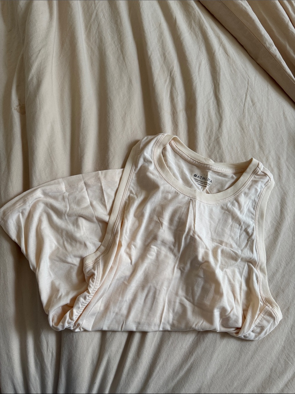 Athleta Soft Ivory Ribbed Tank